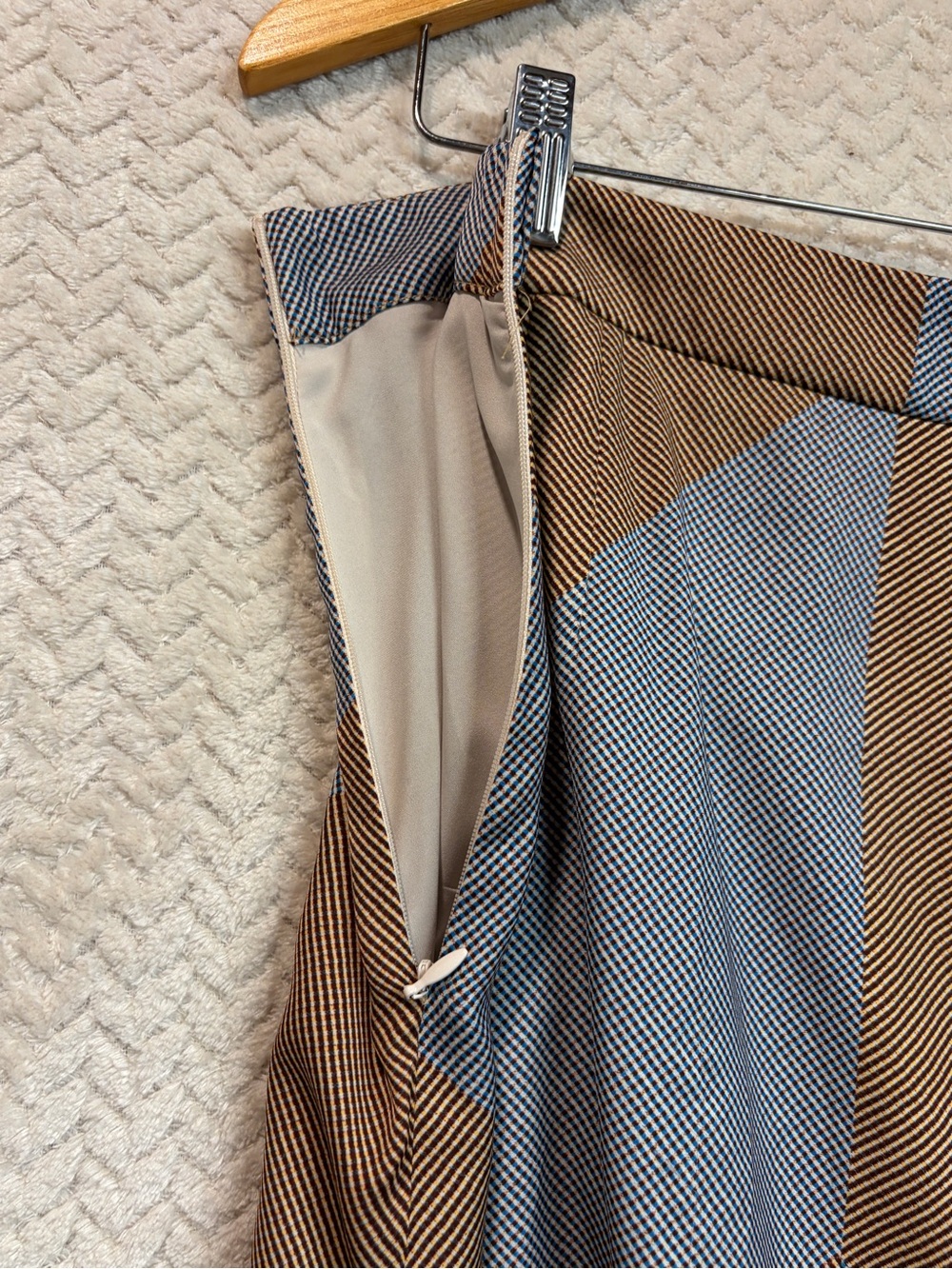 MM.LaFleur Size 10 Geometric Colorblock Midi Skirt Mod Retro Workwear 70s - Picture 11 of 11